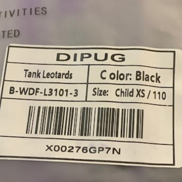 Di PUG Little Girl's Black Tank Leotard XS NWT - Picture 4 of 7
